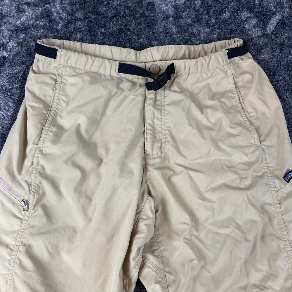 Vtg Patagonia Go II Zip Off Pants Beige Nylon Men's M Belted Cargo Zip Ankle - Picture 2 of 11